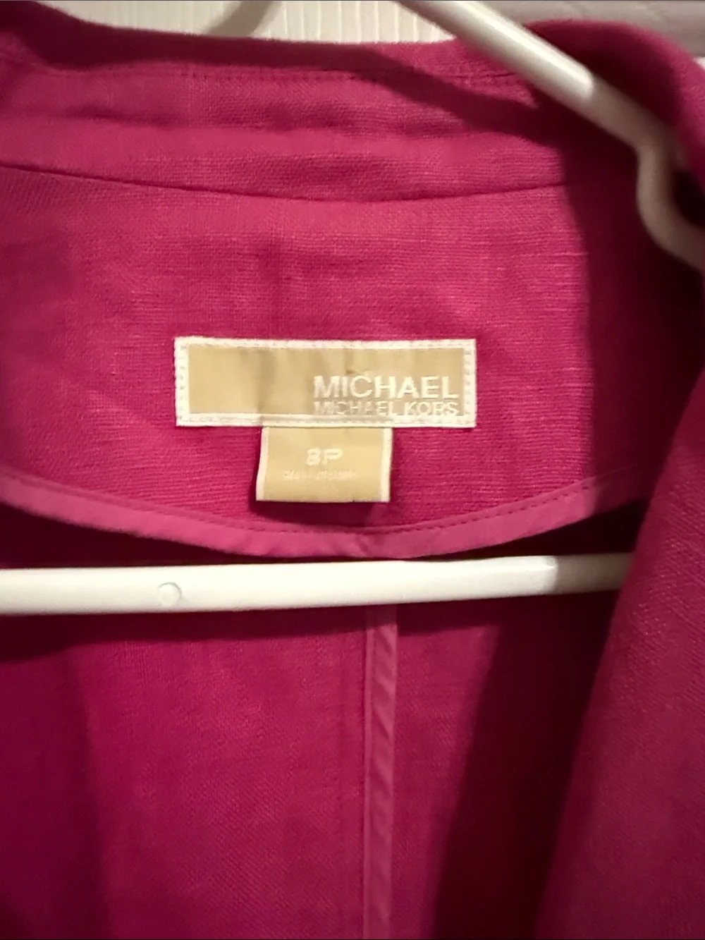Michael Kors Women's Fuchsia Linen-Blend Single-Button Blazer size 8P